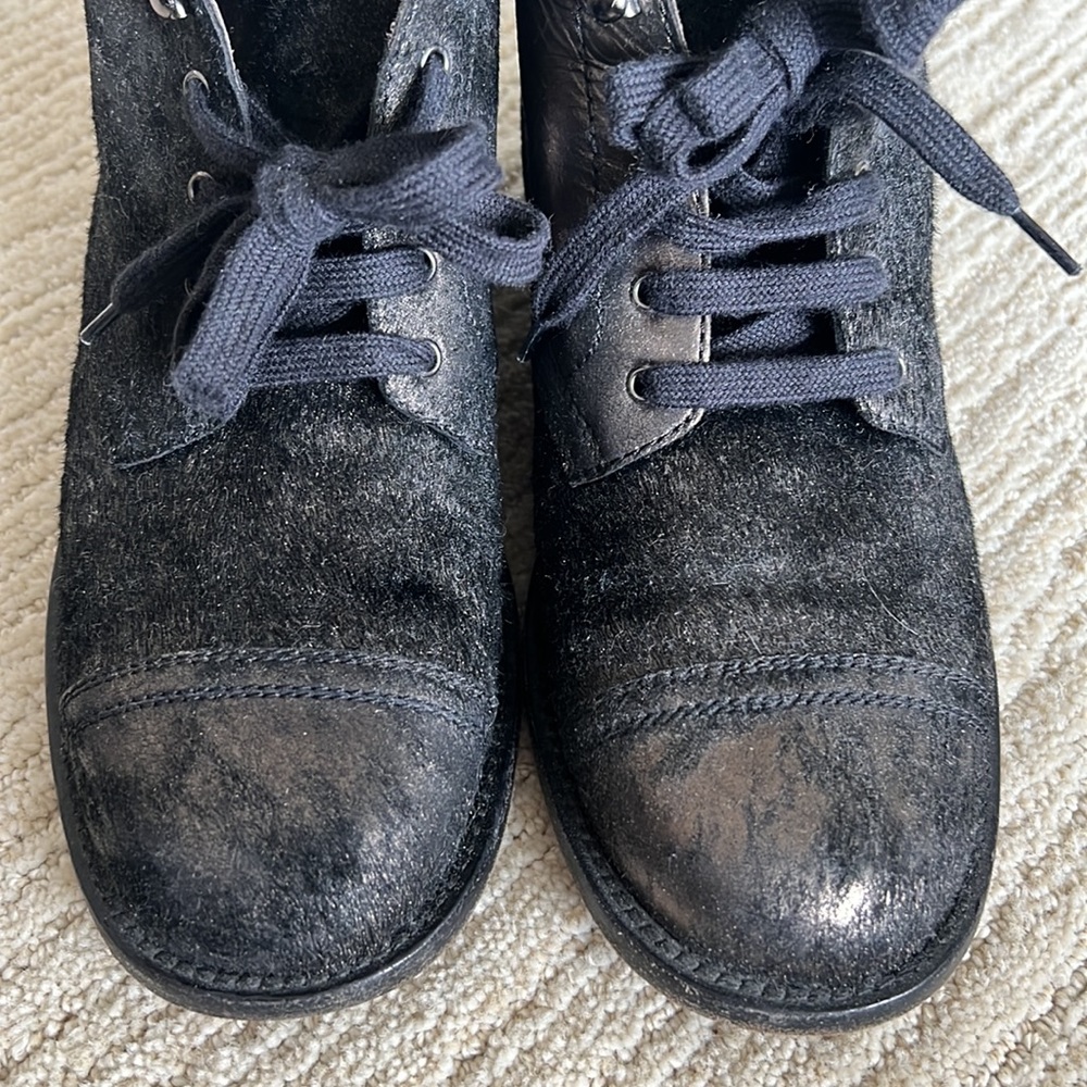 Chanel Black Lace Up Ankle Boots - Picture 3 of 11
